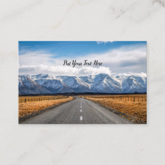 New Zealand highway | Long Straight Road | Travel Business Card