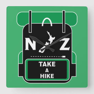 New Zealand Hiking - Walling NZ - Trail Walks NZ Square Wall Clock