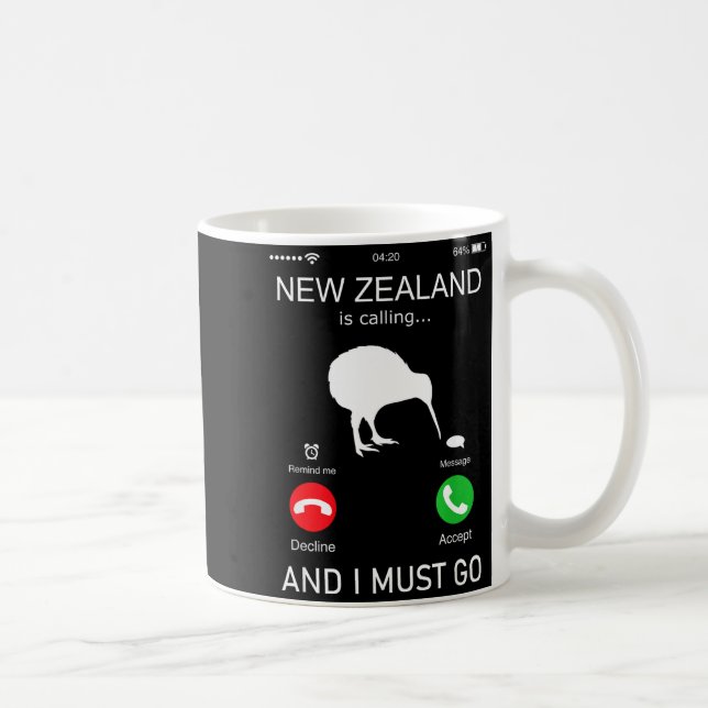 New Zealand Is Calling And I Must Go, Zealand Funn Coffee Mug (Right)