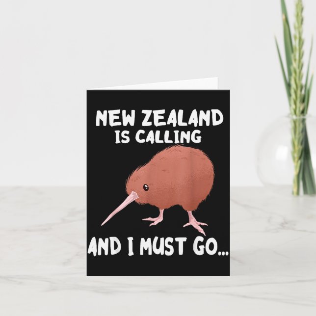 New Zealand Is Calling Kiwi Bird Wildlife Animal  Card (Front)