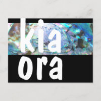 NEW ZEALAND KIA ORA GREETING PAUA BLACK NZ CUSTOM