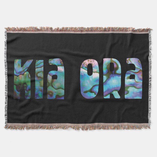 NEW ZEALAND KIA ORA KIWI SIMPLE PAUA THROW BLANKET (Front)