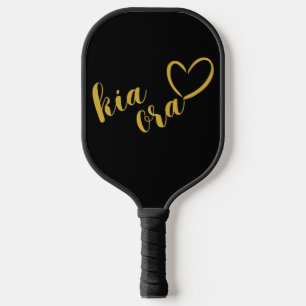 NEW ZEALAND KIA ORA MAORI GOLD SCRIPT NAME NZ PICKLEBALL PADDLE