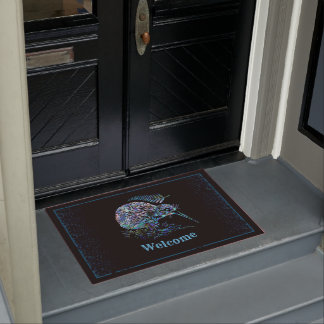 NEW ZEALAND KIWI AND FERN PAUA DOORMAT