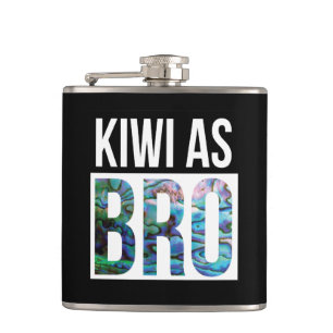 NEW ZEALAND KIWI AS BRO PAUA HIP FLASK