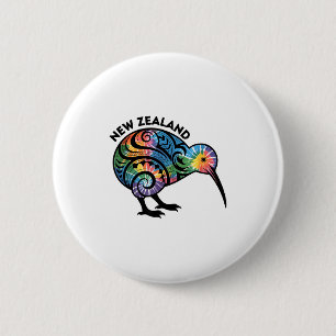 New Zealand Kiwi Bird  6 Cm Round Badge