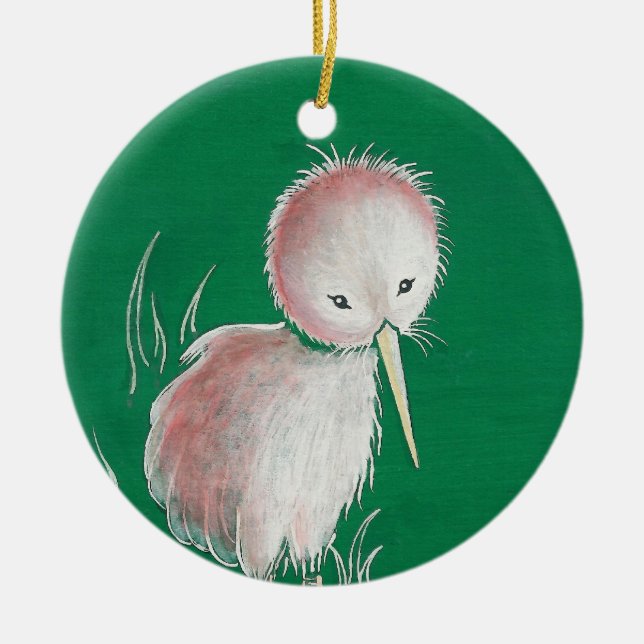 New Zealand Kiwi Bird Ceramic Ornament (Front)