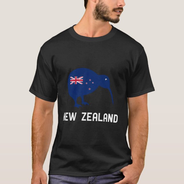New Zealand Kiwi Bird Flag Souvenir T-Shirt (Front)