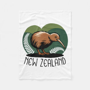 New Zealand Kiwi Bird Fleece Blanket