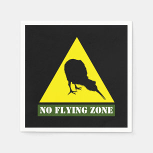 New Zealand, Kiwi Bird & No Flying Zone /Aotearoa Napkin