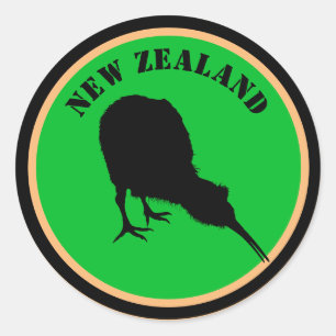 New Zealand & Kiwi Bird - Royal Kiwi design office Classic Round Sticker
