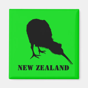New Zealand & Kiwi Bird Sillhouette / Aotearoa Magnet