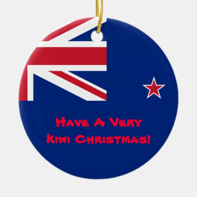 New Zealand Kiwi Christmas Ornament (Front)