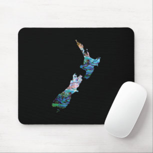 NEW ZEALAND KIWI MAP SIMPLE PAUA MOUSE PAD