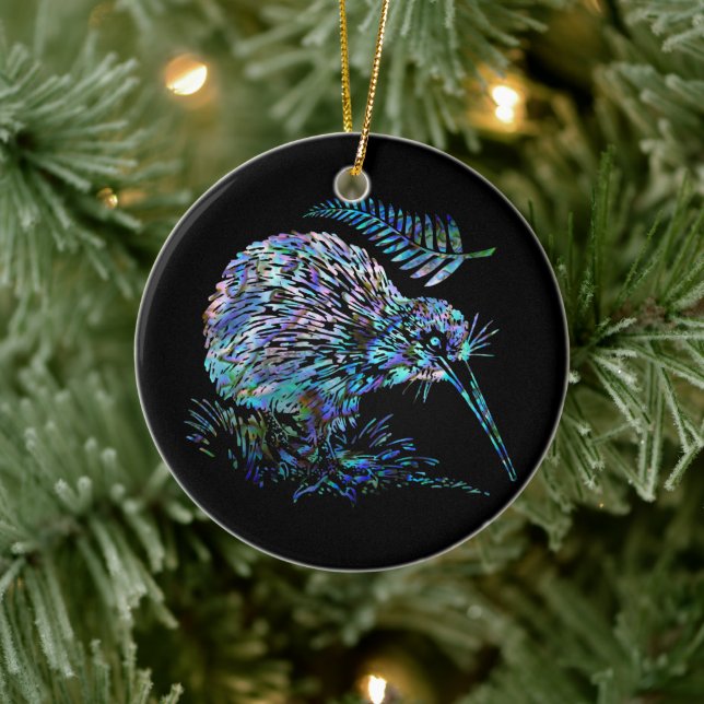 NEW ZEALAND KIWI PAUA CHRISTMAS ORNAMENT (Tree)