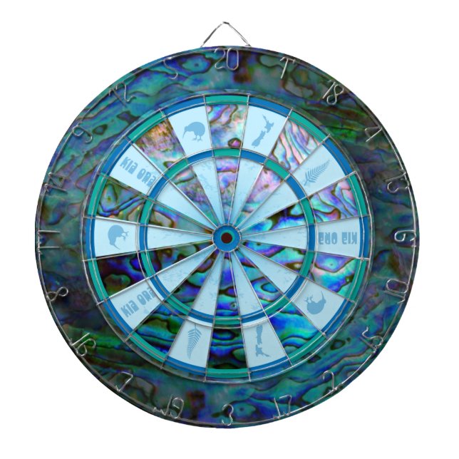 NEW ZEALAND KIWI PAUA DARTBOARD (Front)