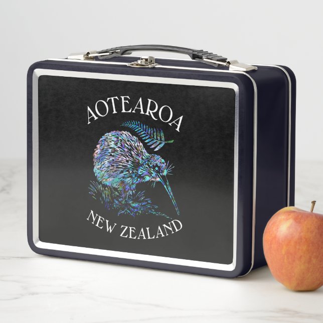 NEW ZEALAND KIWI PAUA METAL LUNCH BOX (In Situ)