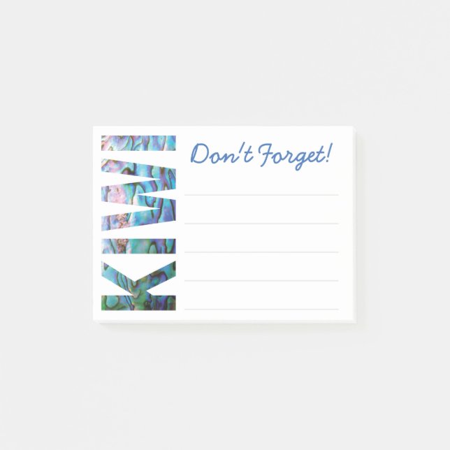 NEW ZEALAND KIWI PAUA POST-IT NOTES (Front)