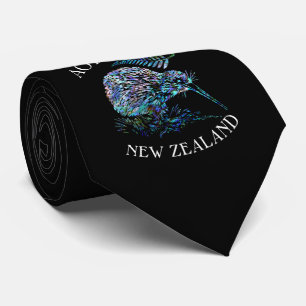NEW ZEALAND KIWI PAUA TIE