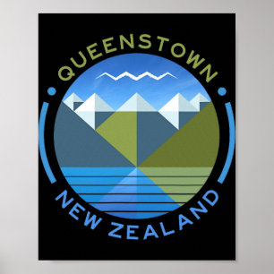New Zealand Kiwi Queenstown Poster