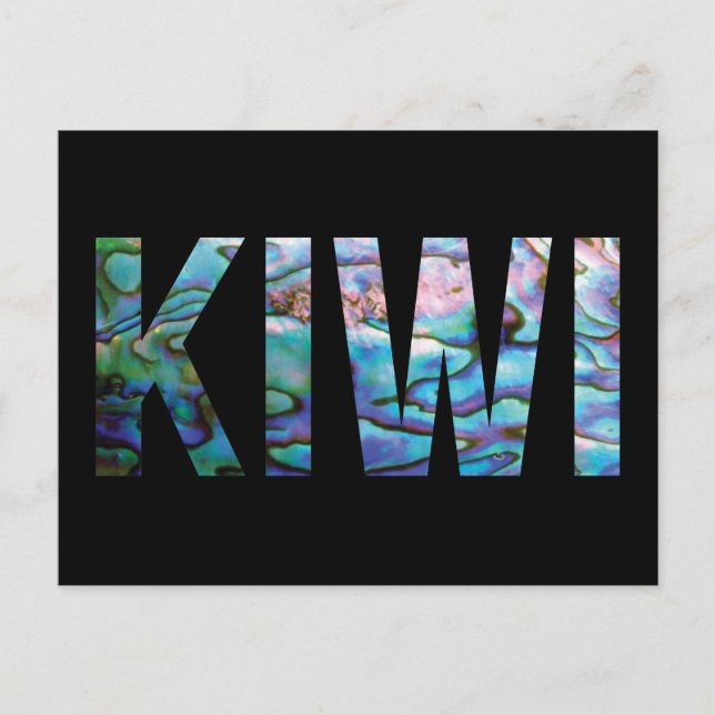 NEW ZEALAND KIWI SIMPLE PAUA POSTCARD (Front)