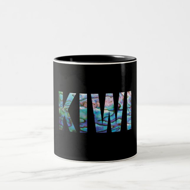 NEW ZEALAND KIWI SIMPLE PAUA Two-Tone COFFEE MUG (Center)