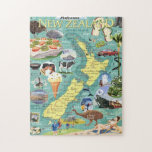 New Zealand Kiwiana Jigsaw Puzzle<br><div class="desc">A jigsaw puzzle with a New Zealand Kiwiana design. © Radenbrea Studios at Zazzle. This jigsaw puzzle has a map of New Zealand on it along with all sorts of kiwiana images around the outside.</div>
