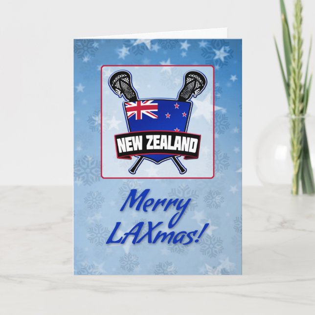 New Zealand Lacrosse Shield Christmas Card (Front)