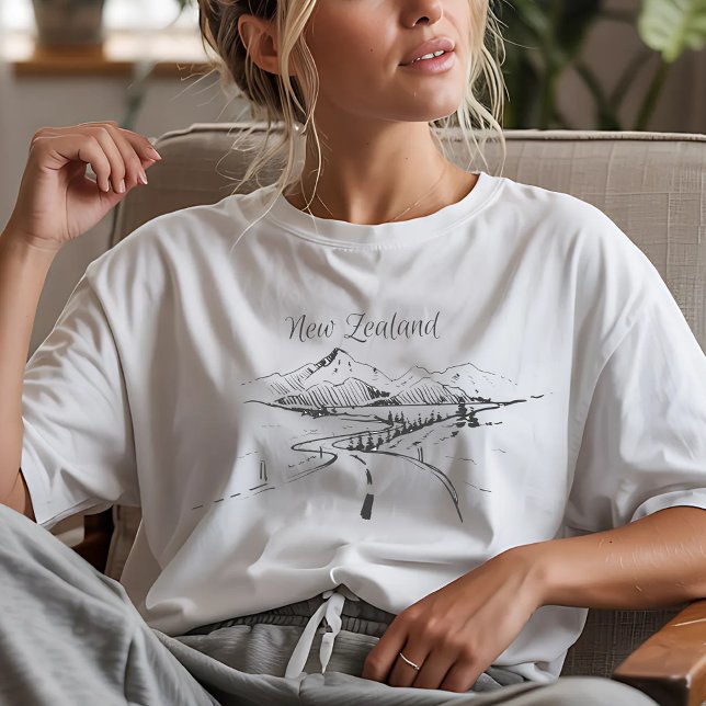 New Zealand Landscape Sketch T-Shirt (Creator Uploaded)