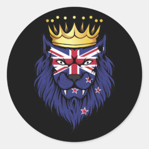 New Zealand  Lion King Flag Classic Round Sticker