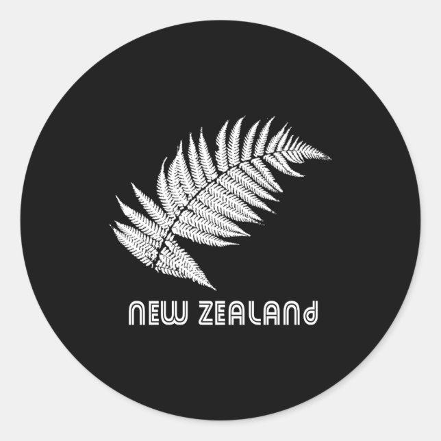 New Zealand Long Sleeve _1  Classic Round Sticker (Front)