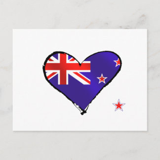 New Zealand love heart flag gifts Postcard