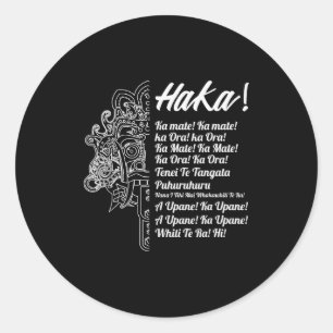 New Zealand Maori Haka - Ka Mate Rugby Tee  Classic Round Sticker