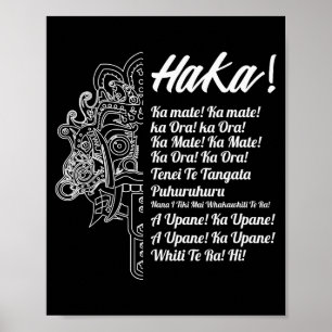 New Zealand Maori Haka - Ka Mate Rugby Tee  Poster