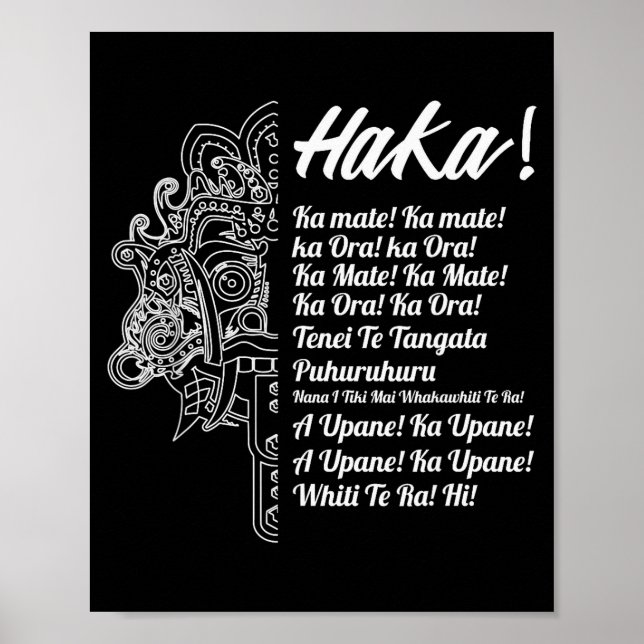 New Zealand Maori Haka - Ka Mate Rugby Tee  Poster (Front)