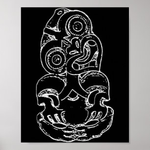 New Zealand Maori Lynesian Vintage Hei-tiki  Poster