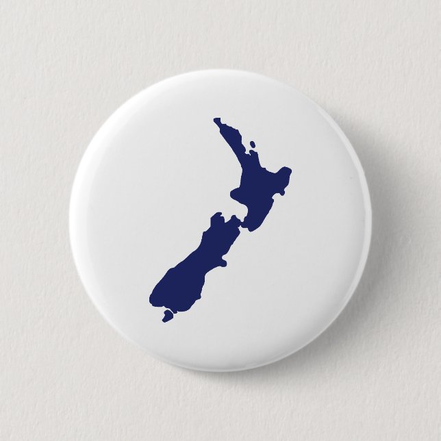 New Zealand Map 6 Cm Round Badge (Front)