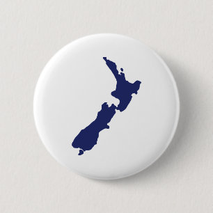 New Zealand Map 6 Cm Round Badge