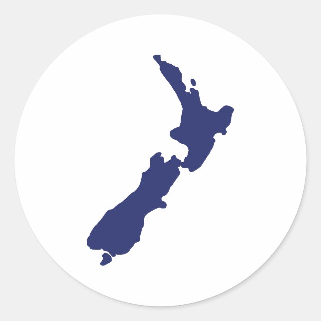 New Zealand Map Classic Round Sticker (Front)