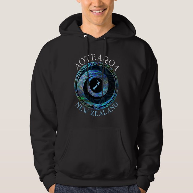 NEW ZEALAND MAP KORU PAUA HOODIE (Front)
