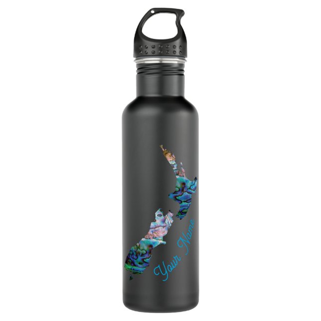 NEW ZEALAND MAP PAUA 710 ML WATER BOTTLE (Front)