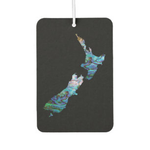NEW ZEALAND MAP PAUA CAR AIR FRESHENER