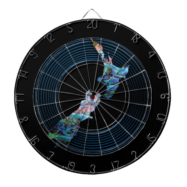 NEW ZEALAND MAP PAUA DARTBOARD (Front)