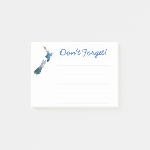 NEW ZEALAND MAP PAUA POST-IT NOTES