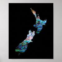 NEW ZEALAND MAP PAUA