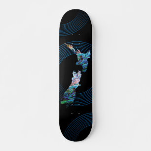 NEW ZEALAND MAP PAUA SKATEBOARD