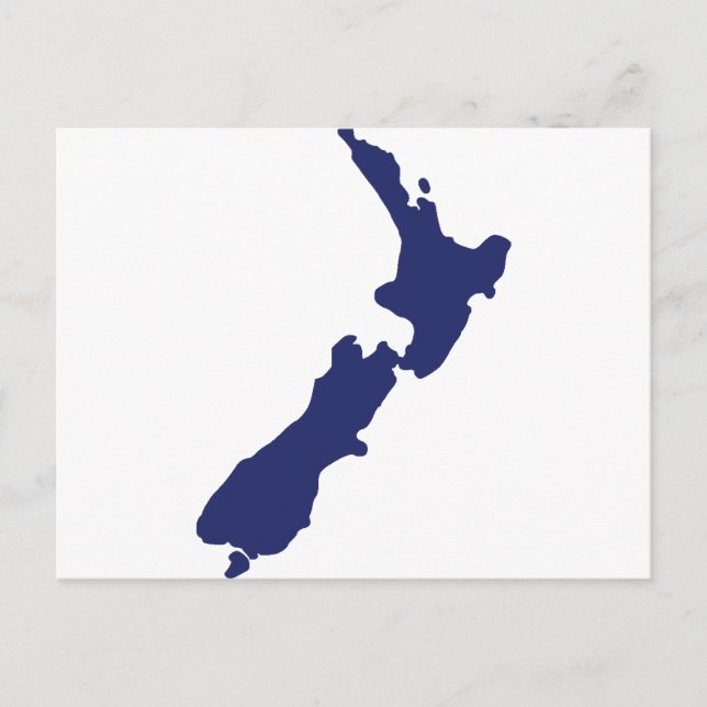 New Zealand Map Postcard (Front)