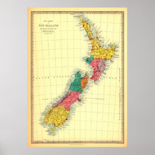New Zealand map Poster