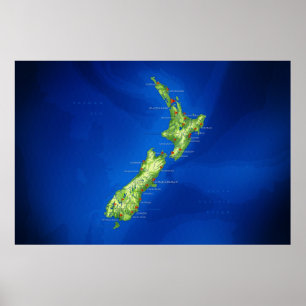 New Zealand Map Poster
