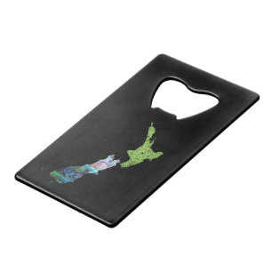 NEW ZEALAND MAP SIMPLE PAUA AND FERNS